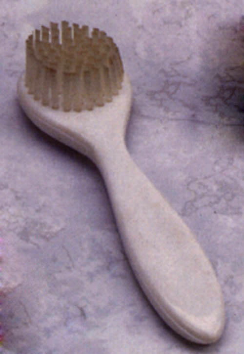 Facial Brush (Silk Bristles) white handle